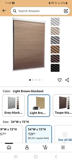 BRAND NEW CORDLESS BLINDS SIZES IN PICTURES...