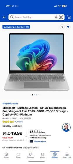 Surface laptop 13 in