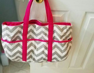 Pink chevron diaper bag