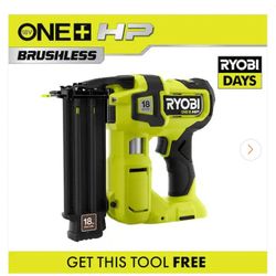 Ryobi 18v 18  Gauge Nailer New