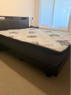 Queen Bed Frame and 12 inch Mattress