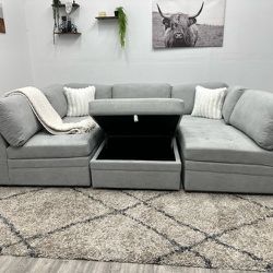Grey Modular Sectional Couch - Free Delivery 