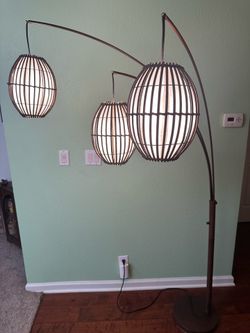 Adesso Maui Arc Floor Lamp with 3 Movable Shades & Adjustable Height-