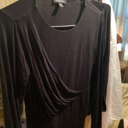 This is an Express black long-sleeve top.