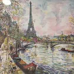 Eiffel Tower Paris France Art Print Framed