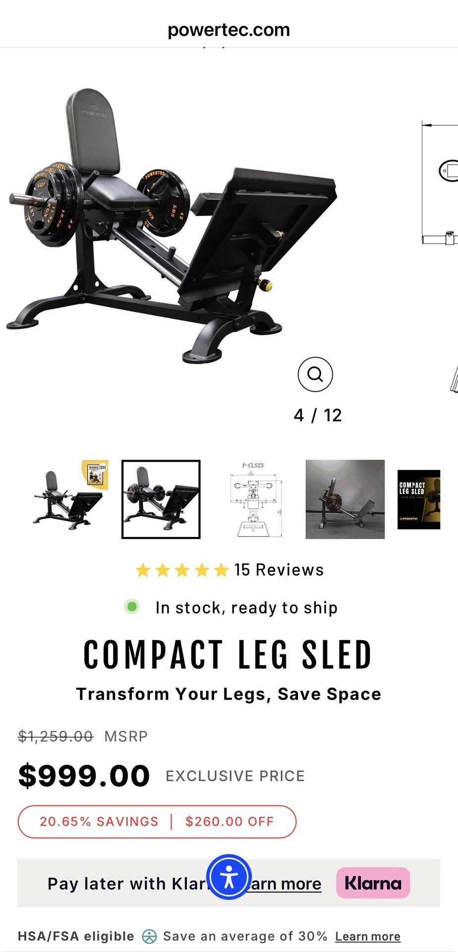 Powertec Compact Leg Press