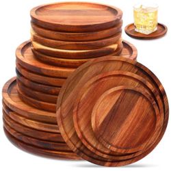Acacia Wood Dinner Plates (set Of 15)