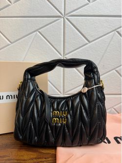 Miu Miu Black Matelassé Leather Shoulder Bag