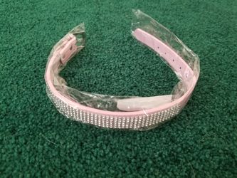 New pink and rhinestone dog collar (M)