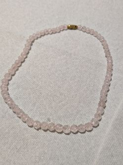 Rose quartz choker necklace
