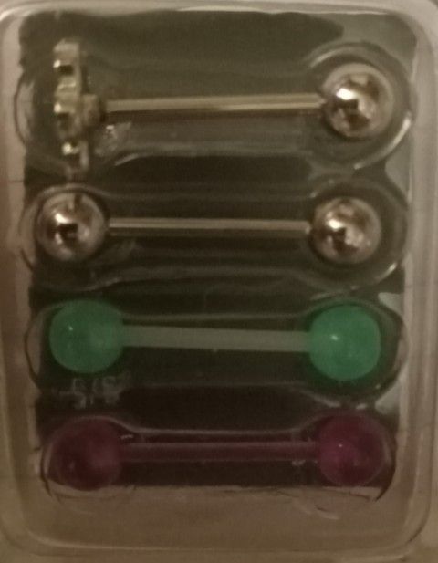 Tongue Piercing Barbells. 14G 316L