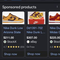 Size 9 1/2 Arizona State feature limited edition Nike low dunks