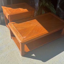 Solid Wood Coffee Table And Side Table