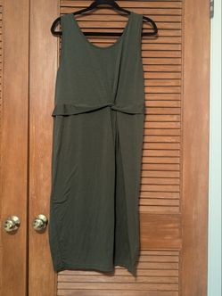 XL Maternity Dress, knee length olive green
