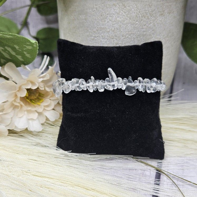 Chakra Healing quartz chip Natural Stone Crystal stretch bracelet
