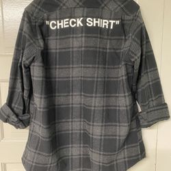 Off White Virgil Abloh “Check Shirt” Button Up in Black, Men's (Size M)