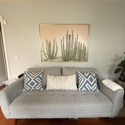 mid century gray couch