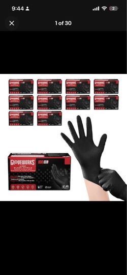 Black nitrile gloves