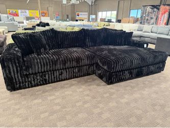 Extra large and deep black comfy sectional