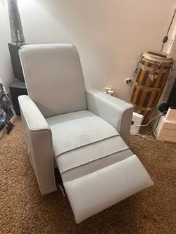 Light Gray Upholstered Recliner Chair