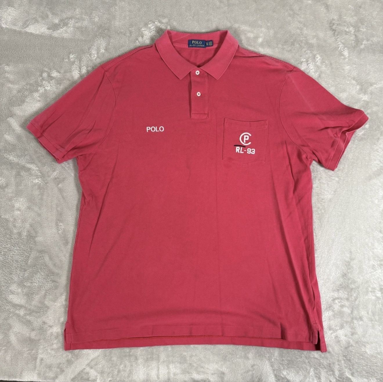 Polo Ralph Lauren Polo Shirt Mens XL Pink RL-93 Embroidered Logo