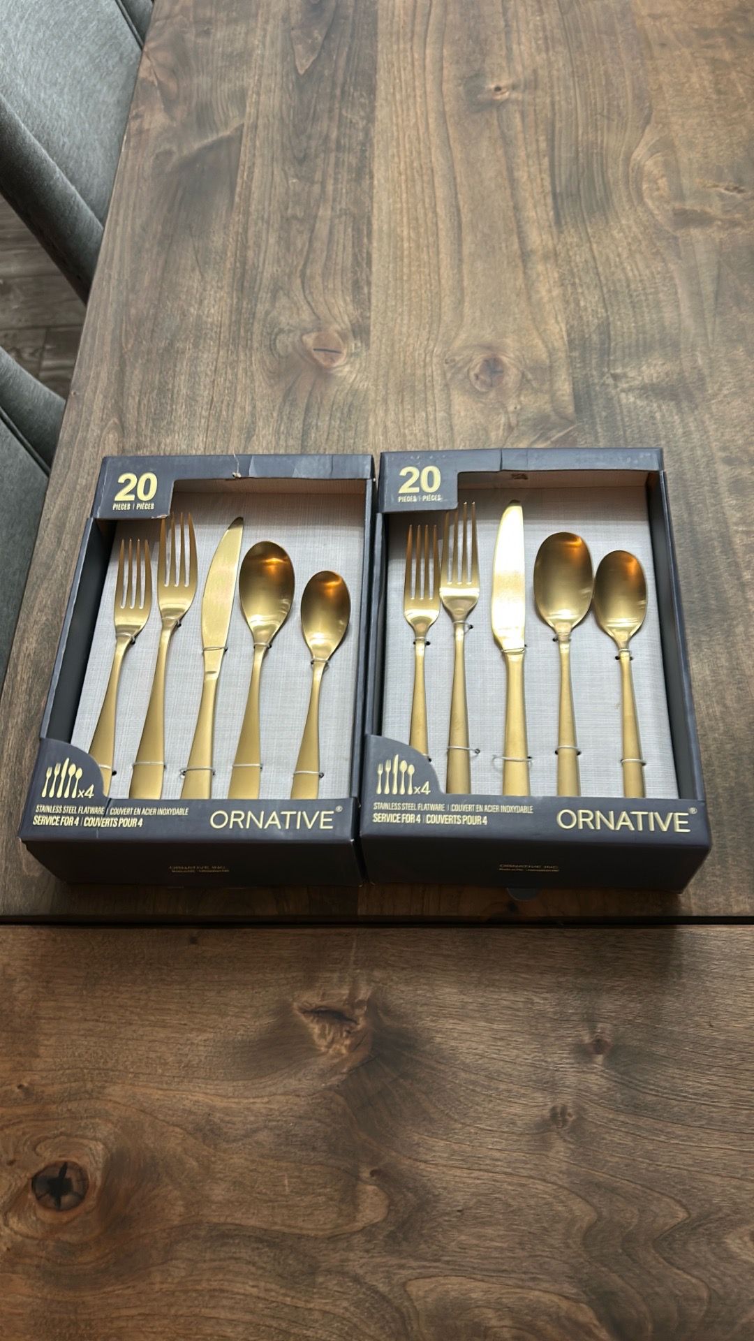 2 Brand New Sets of Gold Silverware