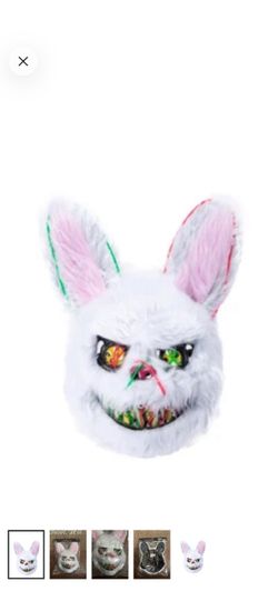 Halloween LED Bunny Animal Face Mask with 4 Light Modes one size