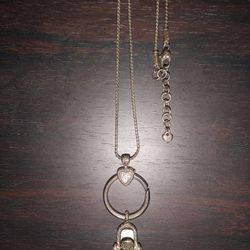 Silver Lanyard Clip Necklace/Badge Holder