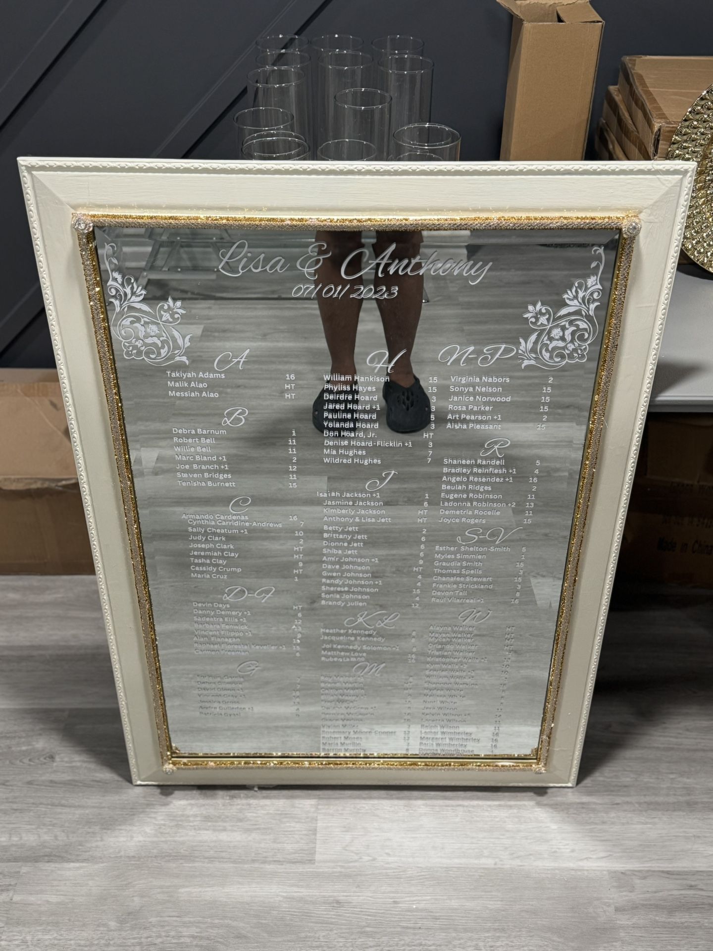 Ivory And Gold Mirror 29 X 40