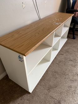 Low Bookcase with Wood Top