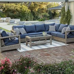 New Navy Blue Outdoor Patio Furniture Sectional 