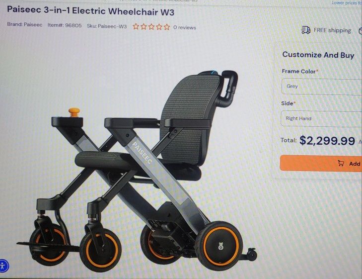 Paiseec W3 electric wheelchair