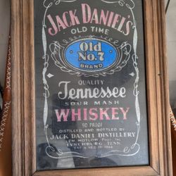 Vintage Jack Daniel's Mirror Bar Decor Glass Wall Art Man Cave Whiskey Liquor Booze Daniels