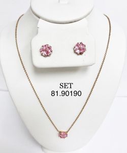 Earrings and necklace set. Gold layered 18KT