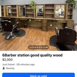 6 Full Set Barber Stations