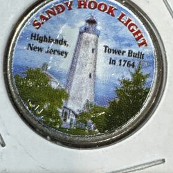 #112 ✨ Sandy Hook Lighthouse Colorized Quarter – Limited Tourist Edition | Highlands, New Jersey | 1764 Tower | Brilliant Display Coin ✨