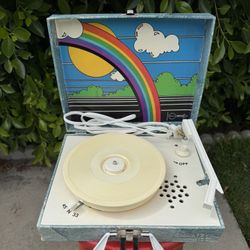 Vintage Imperial Denim Rainbow Turntable WORKS!