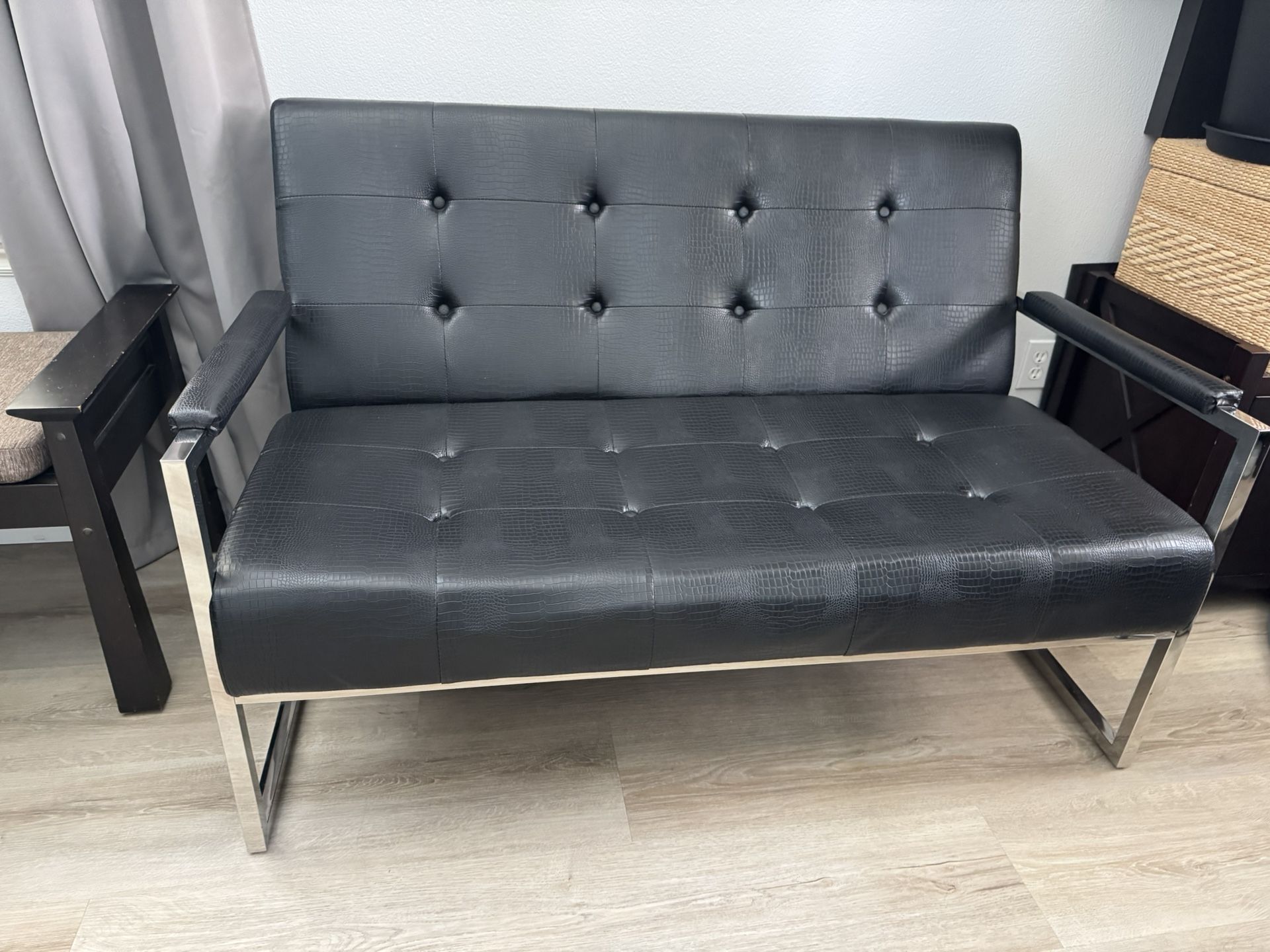 Black Sofa Loveseat Sitting Room Chair