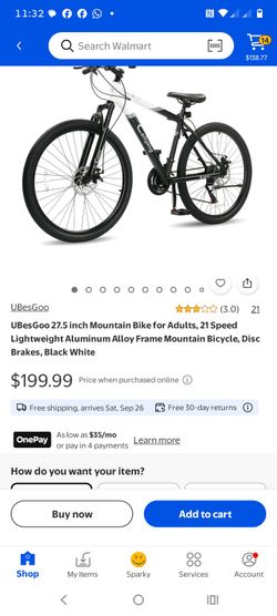 Mountain Bike for Adults, 21 Speed Lightweight Aluminum Alloy Frame Mountain Bicycle, Disc Brakes, Black White