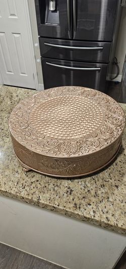 18" Rose Gold/light Copper Color Metal Decorative Cake Stand