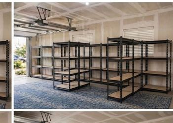 8 brand new heavy duty metal shelving units 6x3x1.5