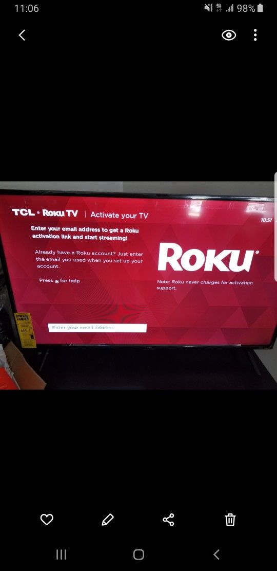 Tcl 40" Smart tv New In Box