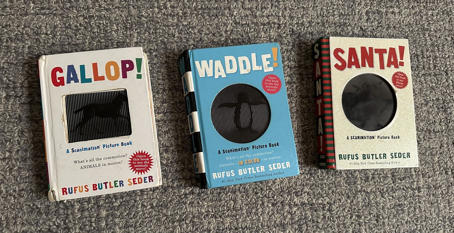 Scanimation Picture Books (Waddle, Gallop, Santa)