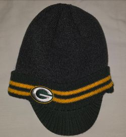 Reebok - NFL - Green Bay Packers - Knit Beanie Hat (With Front Bill) - One Size - Green / Yellow