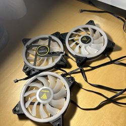 3 Black Pc Led Fans