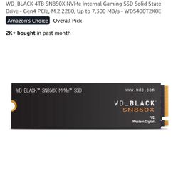 Brand New Sealed WD_BLACK SN850X 4TB SSD