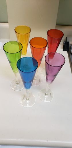 Beautiful Colors Champagne Flutes (6) Made in Germany