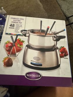 Nostalgia stainless steel electric fondue pot 48 ounces