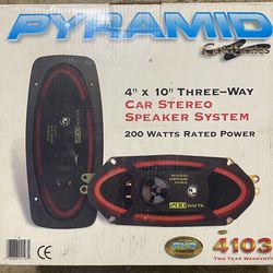 New in box old school pyramid 4x10 inch car speakers