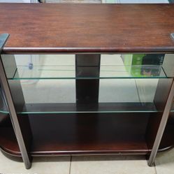 Wooden And Glass TV Stand